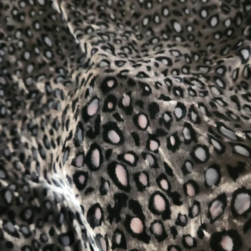 What Goes Around Comes Around Animal Print Velvet Burnout Tunic Large Black Gray